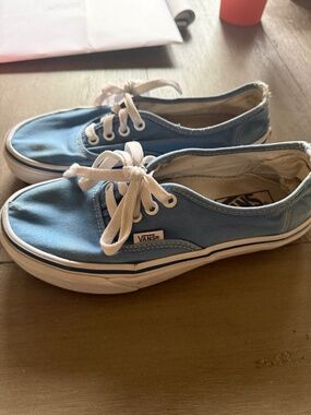 Vans Blue Canvas Sneakers | Size 6.5W | Distressed